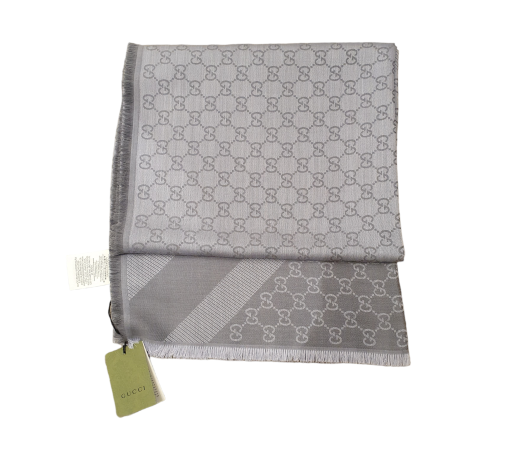 Gucci Light Grey Scarf-Scarf-Gucci-The Closet Egypt