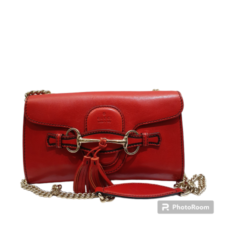 Gucci Red Horsebit Emily Shoulder Bag-handbag-Gucci-The Closet Egypt