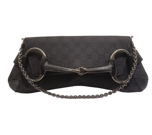Gucci Black GG Horsebit Clutch Bag-Clutch Bag-Gucci-The Closet Egypt