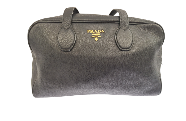 Prada Black Vitello Daino Satchel Shoulder Bag-handbag-Prada-The Closet Egypt