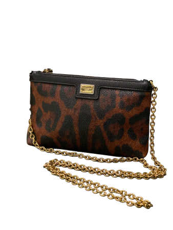 Dolce & Gabbana Leopard Mini Crossbody Chain Wallet