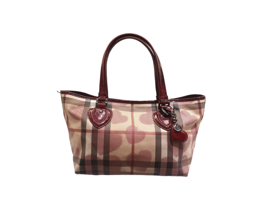 Burberry Red Nova Check Heart Gracie Diaper Tote Bag-handbag-Burberry-The Closet Egypt