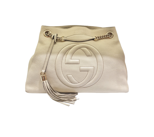 Gucci White Soho Chain Shoulder Bag-handbag-Gucci-The Closet Egypt