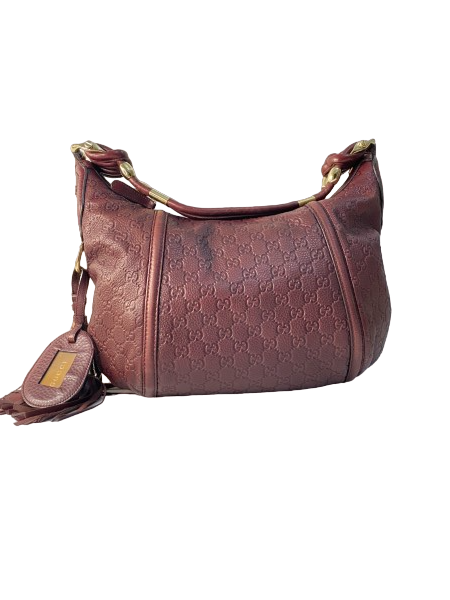 Gucci GG Burgundy Guccissima Hobo Bag-handbag-Gucci-The Closet Egypt
