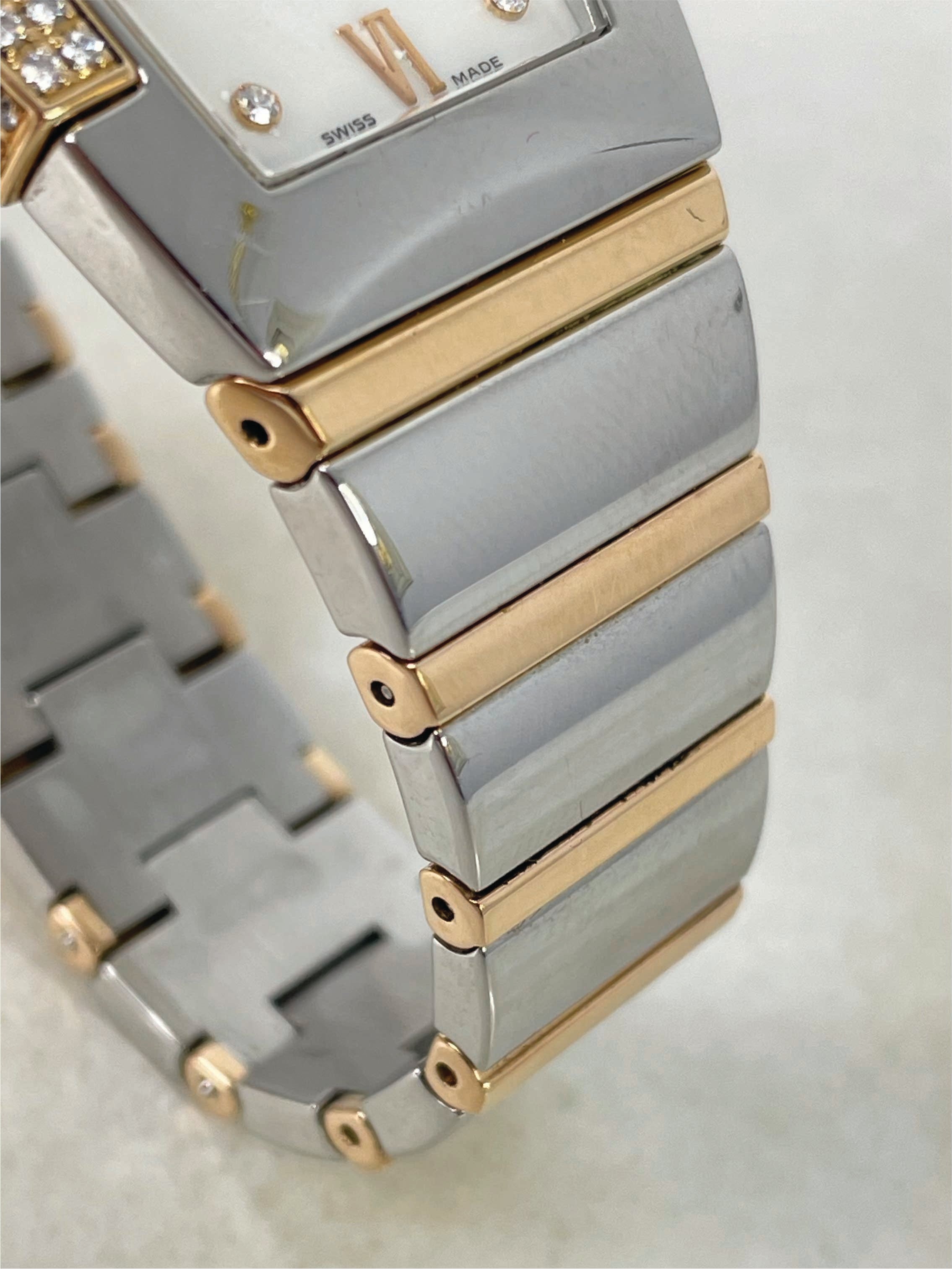 Omega Yellow Gold Diamond Constellation Quadrella Watch