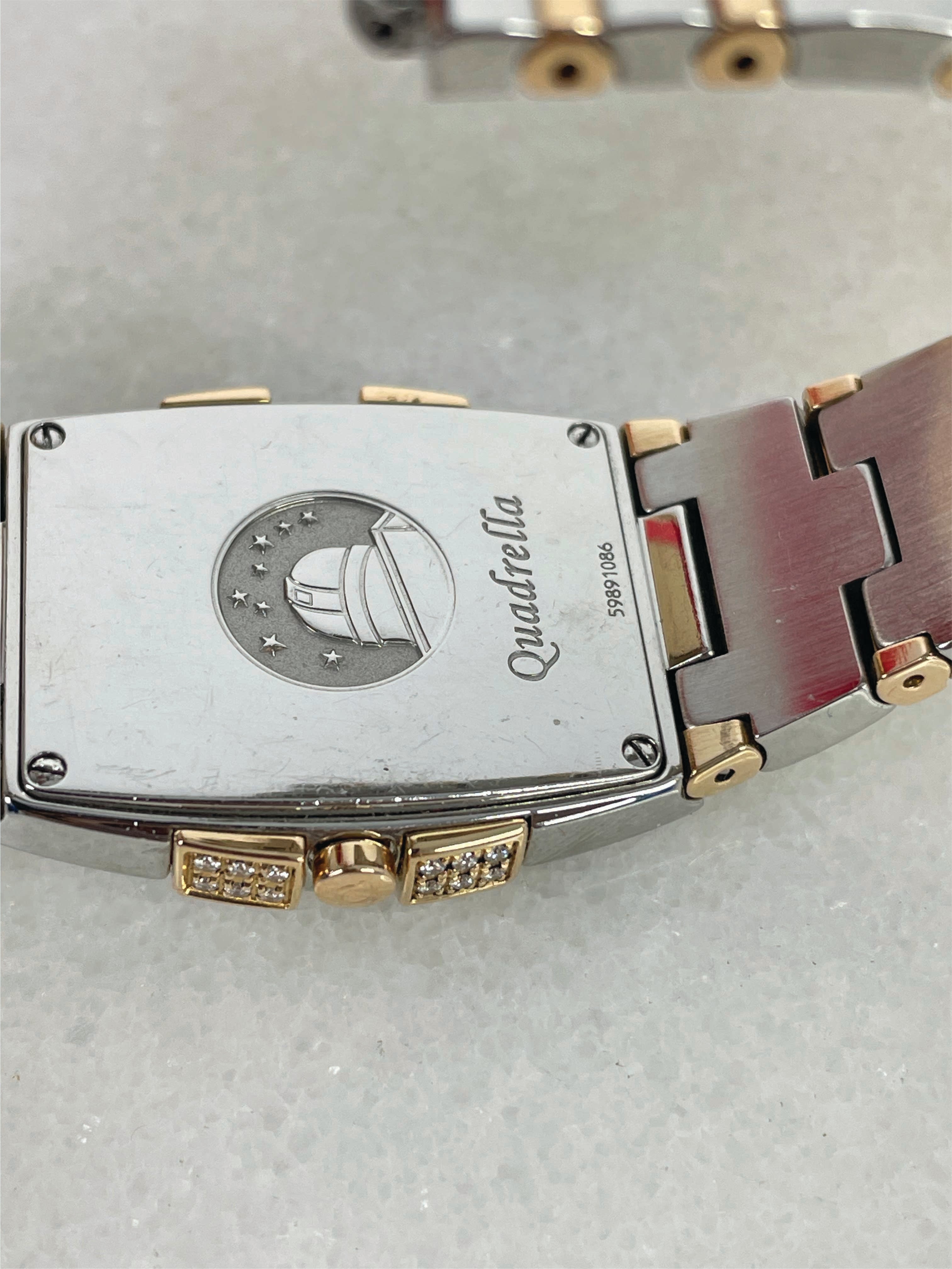 Omega Yellow Gold Diamond Constellation Quadrella Watch