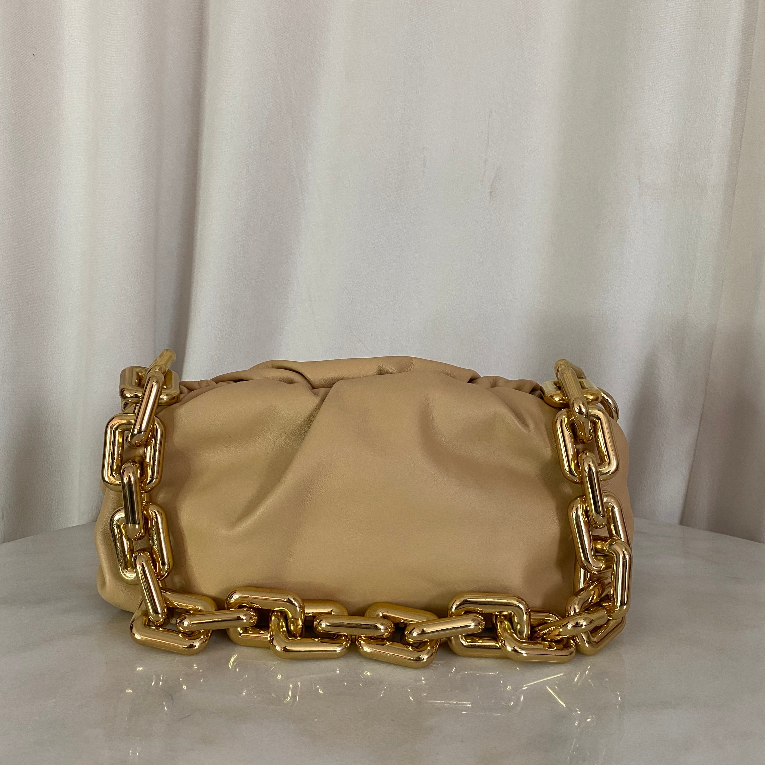 Bottega Veneta Beige The Pouch Chain-Pouch-Bottega Veneta-The Closet Egypt