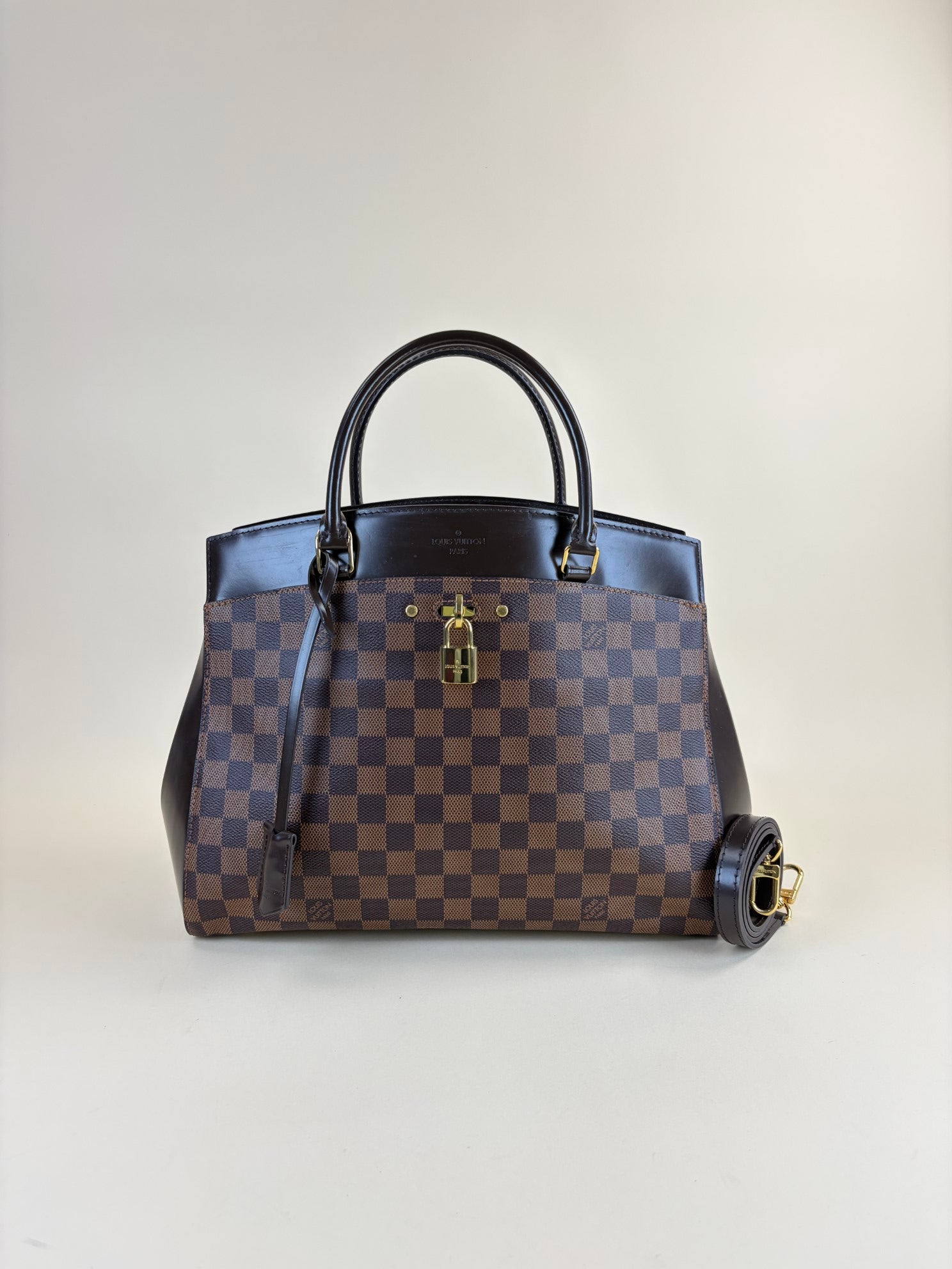 Louis Vuitton Damier Ebene Rivoli MM Tote Bag with Strap
