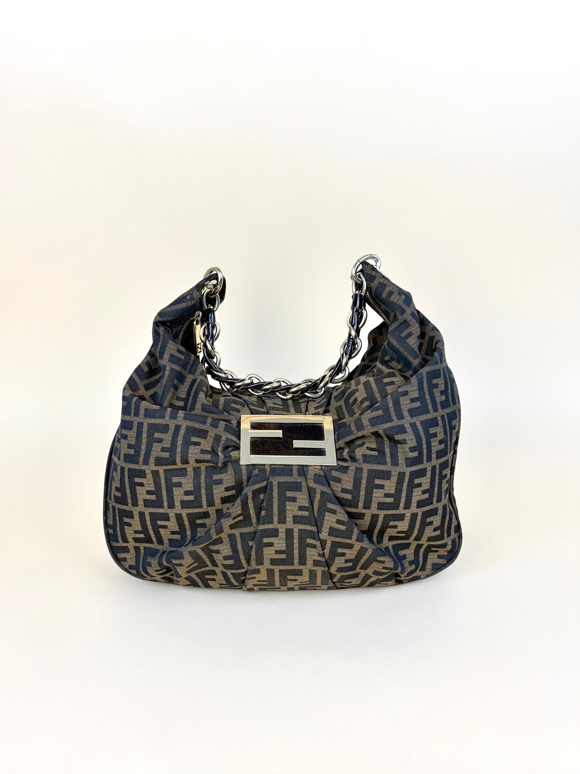 Fendi Tobacco Zucca FF Mia Hobo Bag