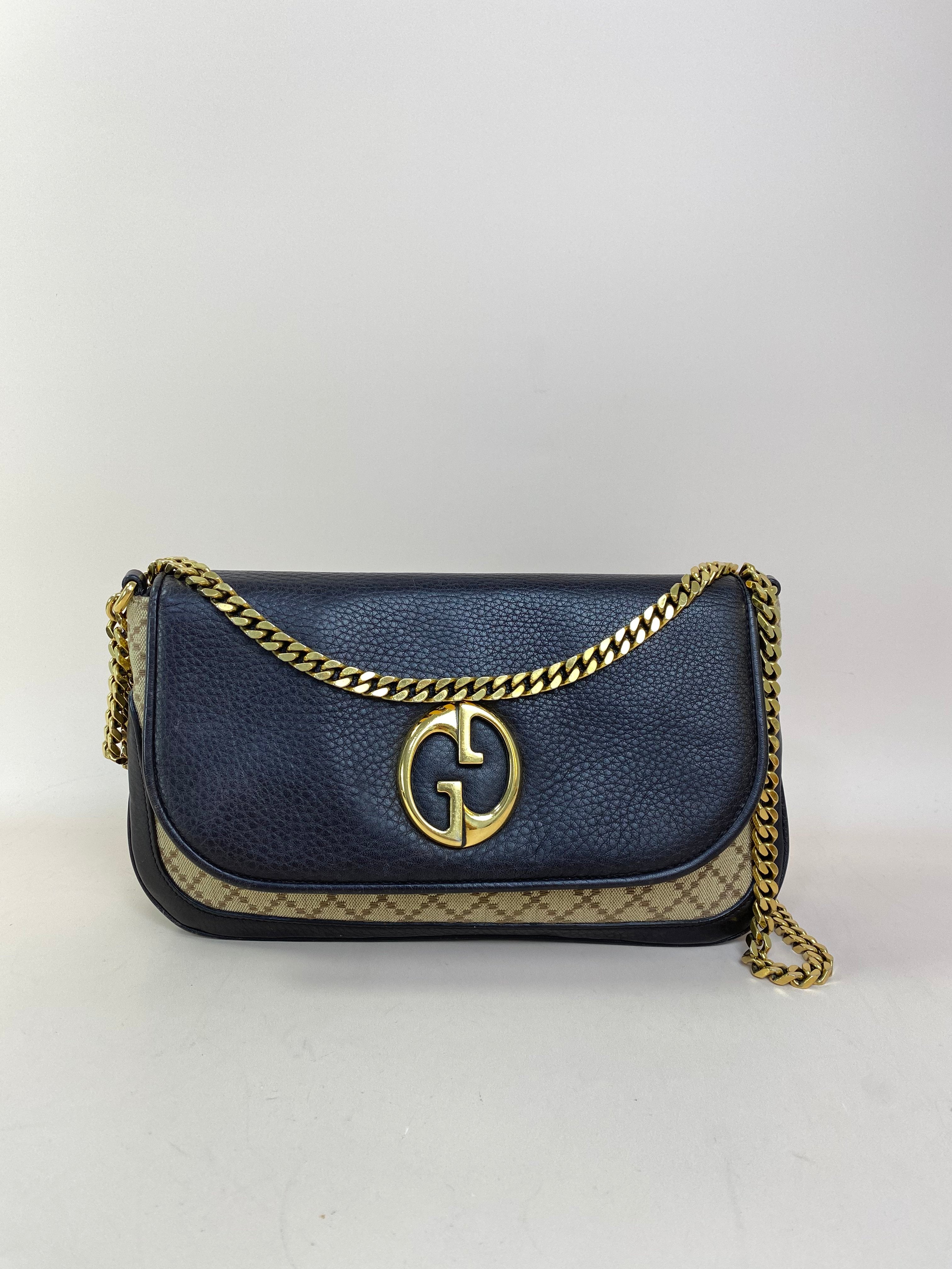 Gucci Bicolor Diamante 1973 Chain Shoulder Bag