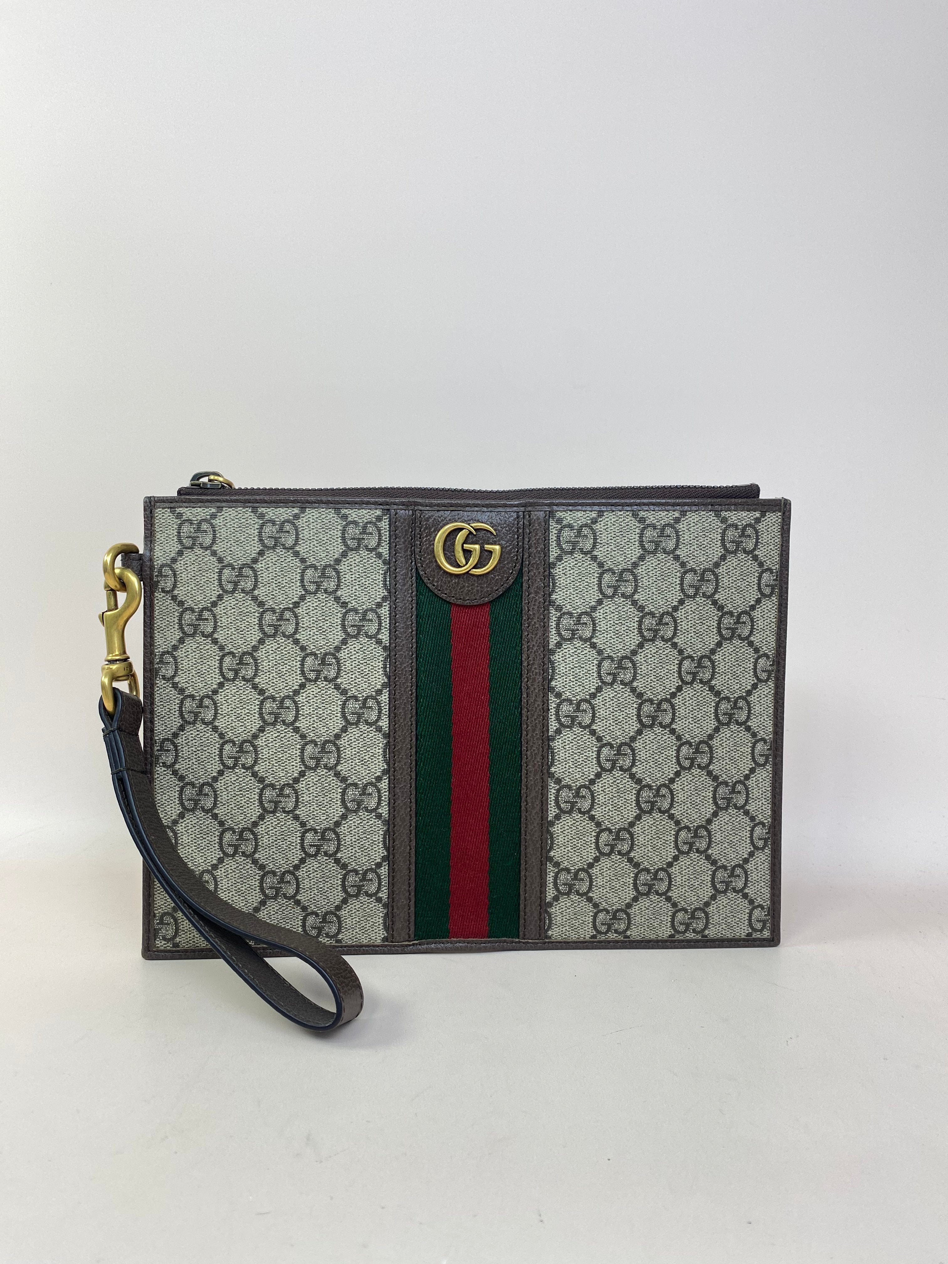 Gucci Ebony GG Supreme Ophidia Clutch