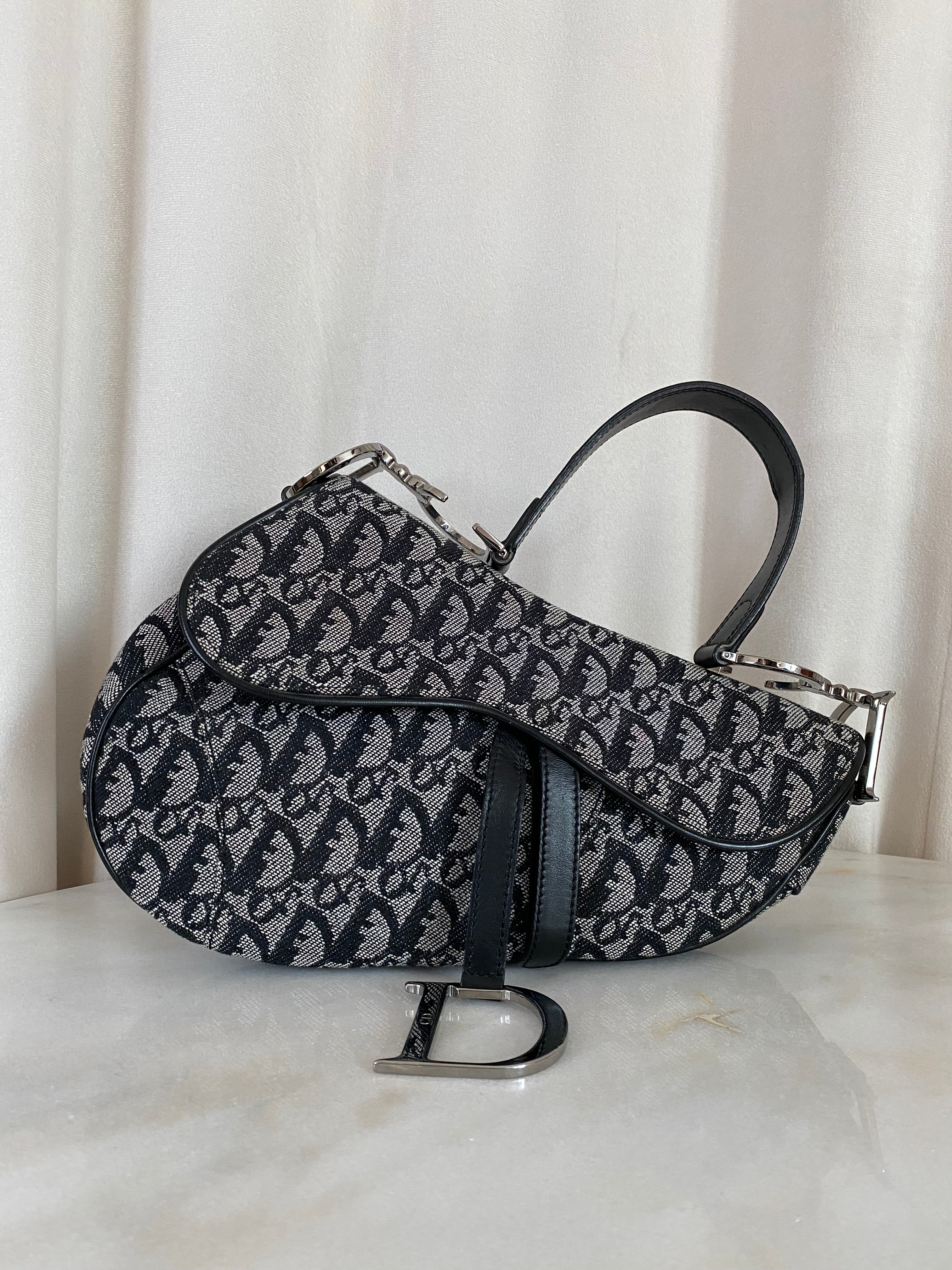 Christian Dior Black Oblique Saddle Bag-handbag-Christian Dior-The Closet Egypt