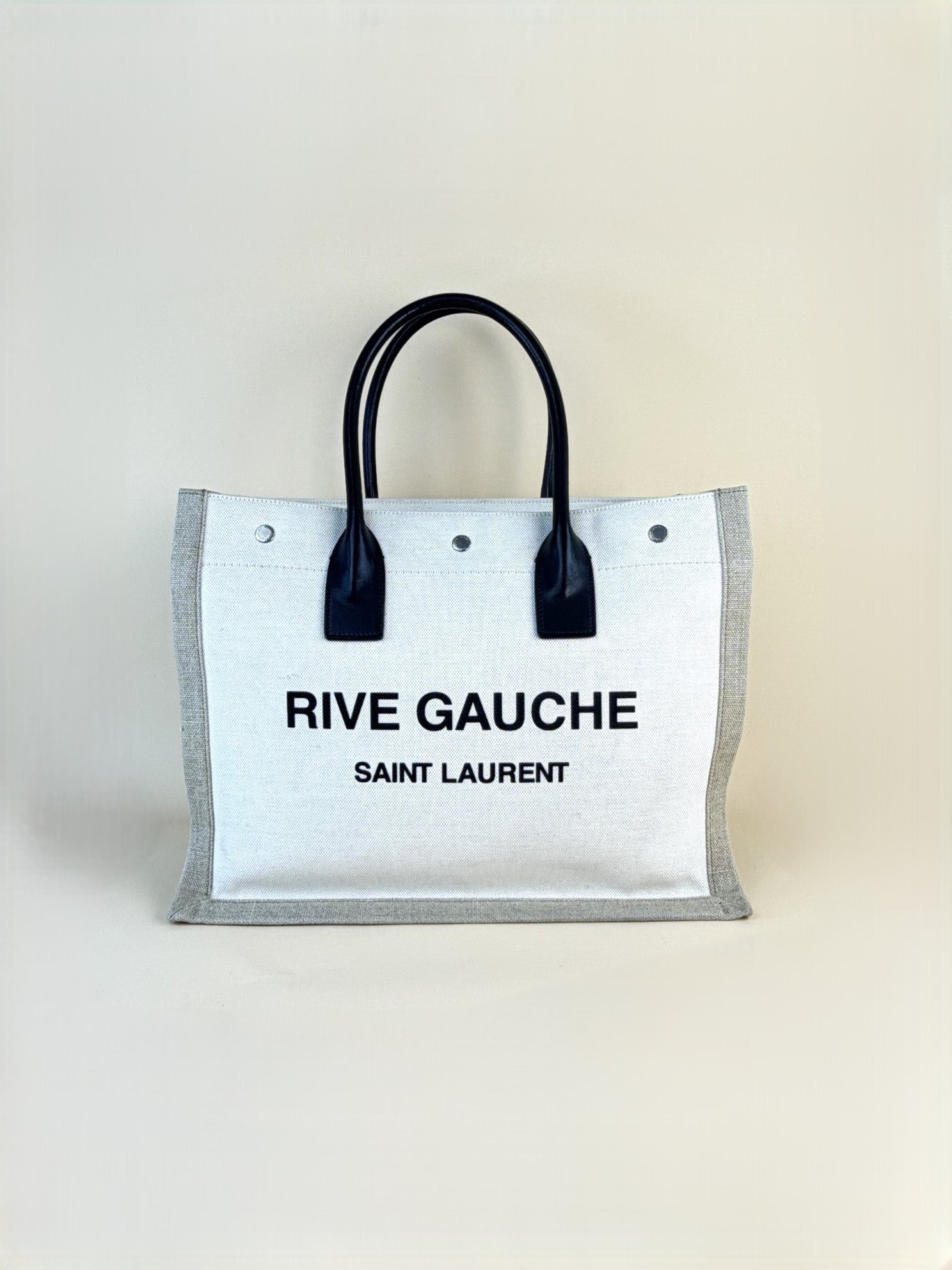 YSL Linen Small Rive Gauche Tote Bag