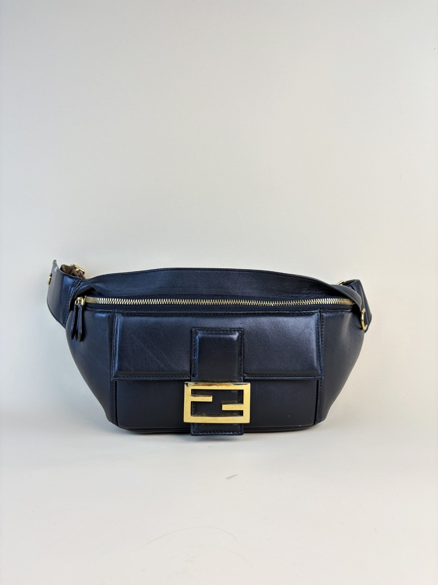 Fendi Black Nappa Apolo Baguette Belt Bag