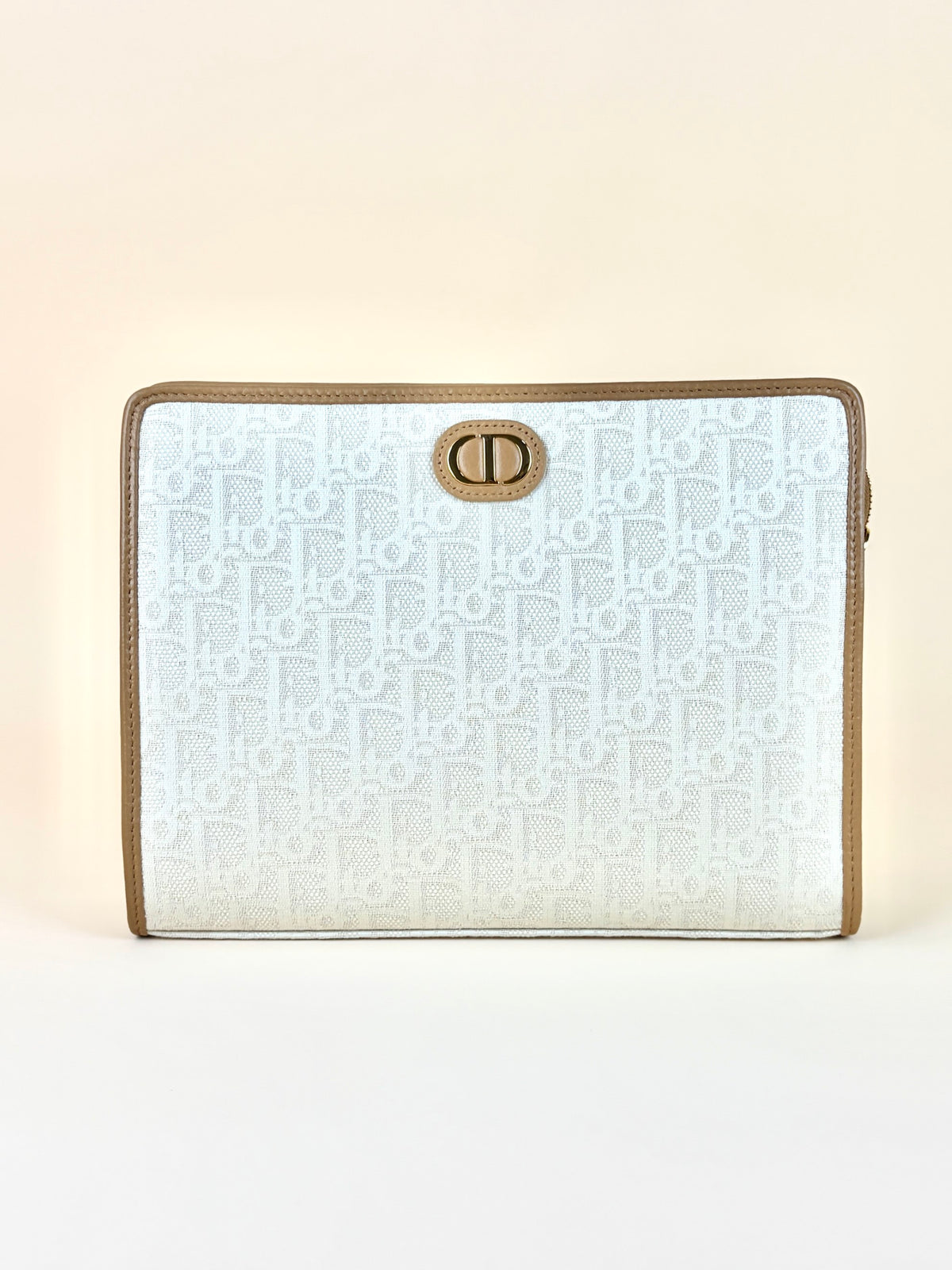 Dior beige oblique 30 Montaigne dea pouch clutch
