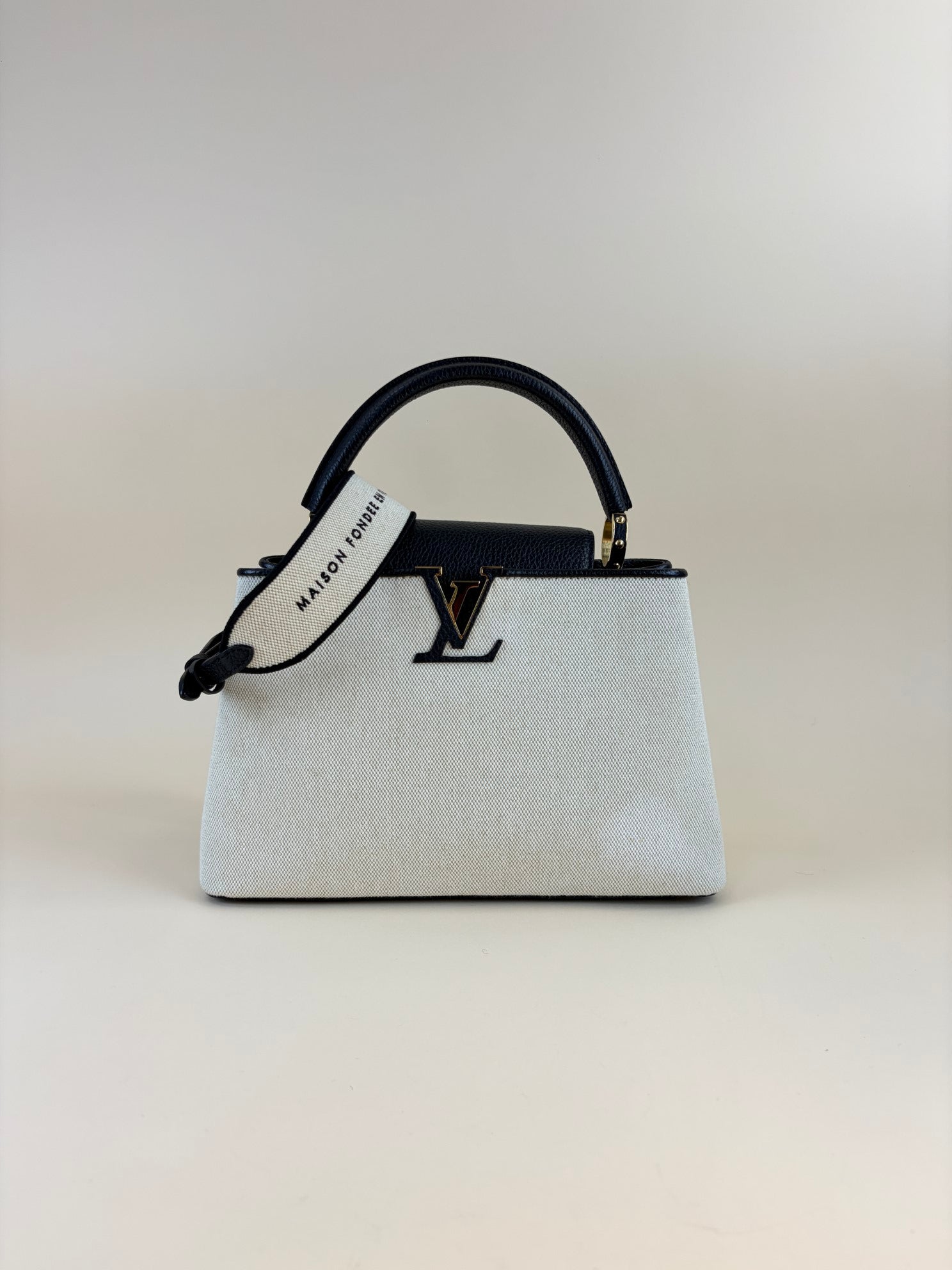 Louis Vuitton Bicolor Taurillon Capucines MM Handbag with Strap