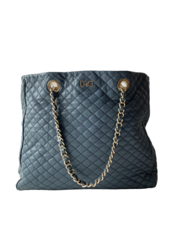 Dolce & Gabbana Blue Quilted Lily Glam Tote Bag-handbag-Dolce & Gabbana-The Closet Egypt