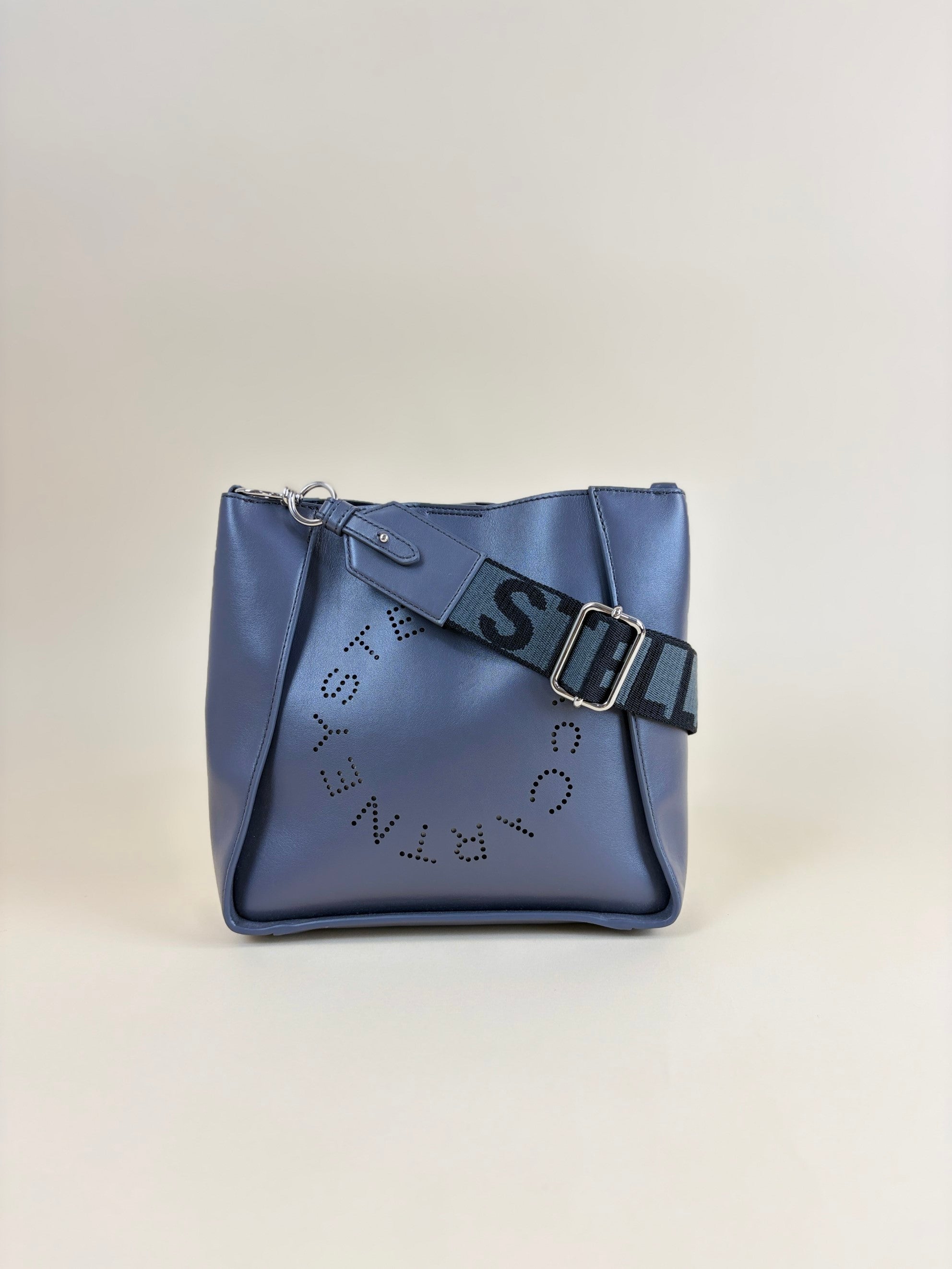 Stella Mccartney Grey Logo Square Crossbody Bag