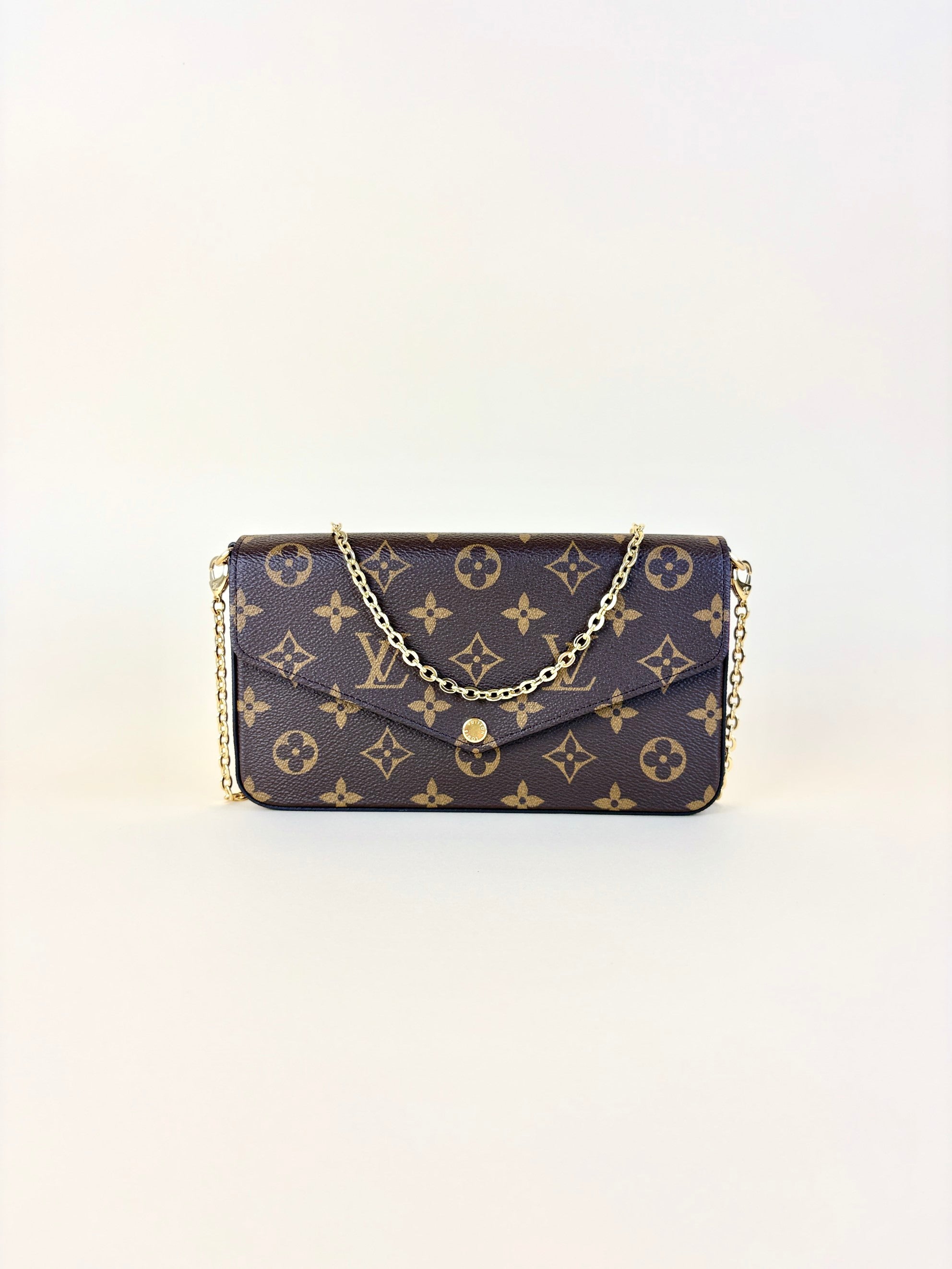 Louis Vuitton Monogram canvas and fuchsia Pochette Felicie Bag