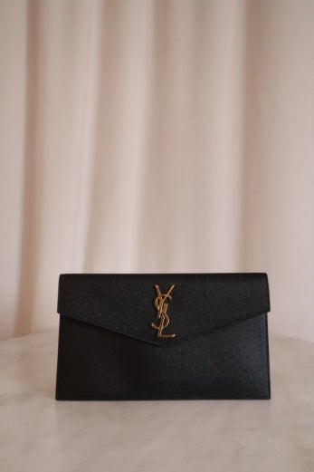 YSL Black Uptown Clutch-Clutch-YSL-The Closet Egypt