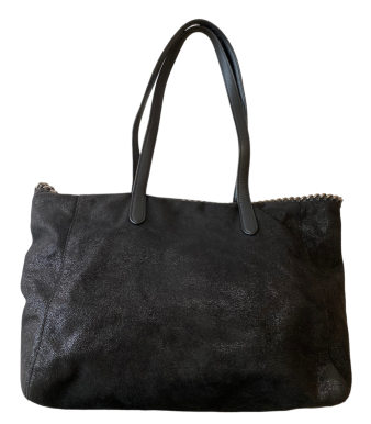 Stella Mccartney Black Shaggy Deer Falabella East West Shopper Tote Chere Bag-handbag-Stella Mccartney-The Closet Egypt