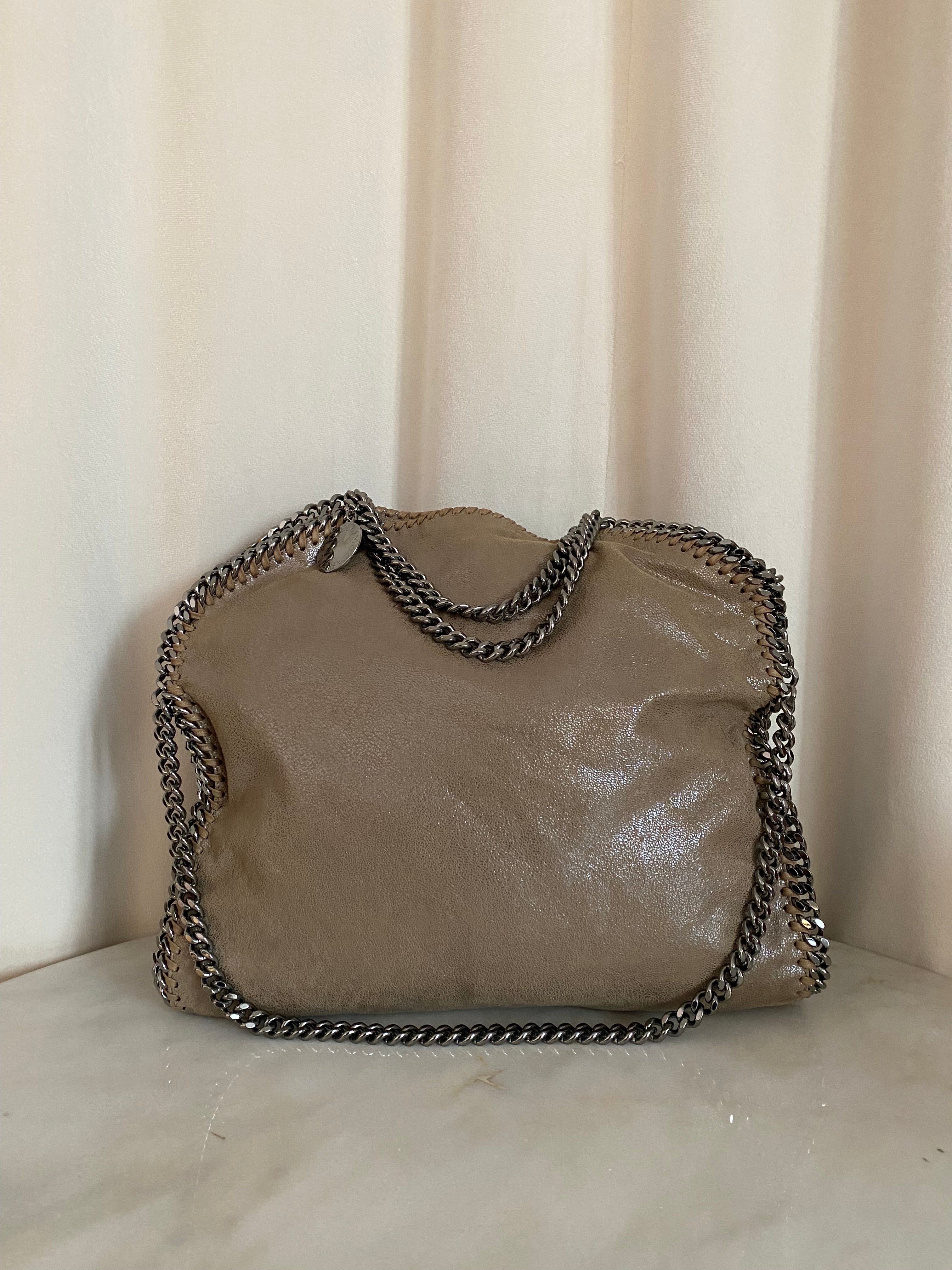 Stella Mccartney Beige Falabella Fold Over Bag-handbag-Stella Mccartney-The Closet Egypt