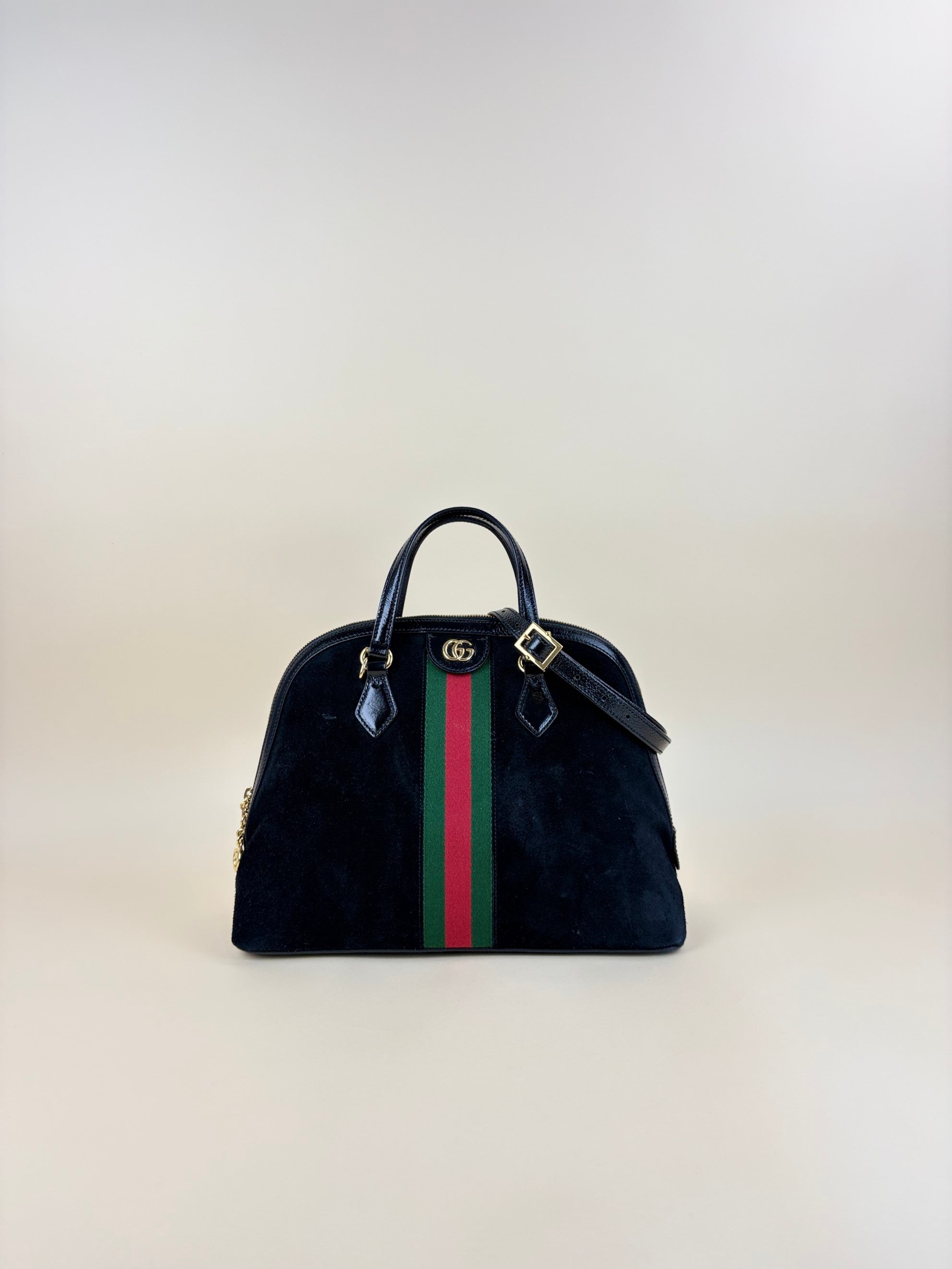 Gucci Ophidia dome suede black Bag