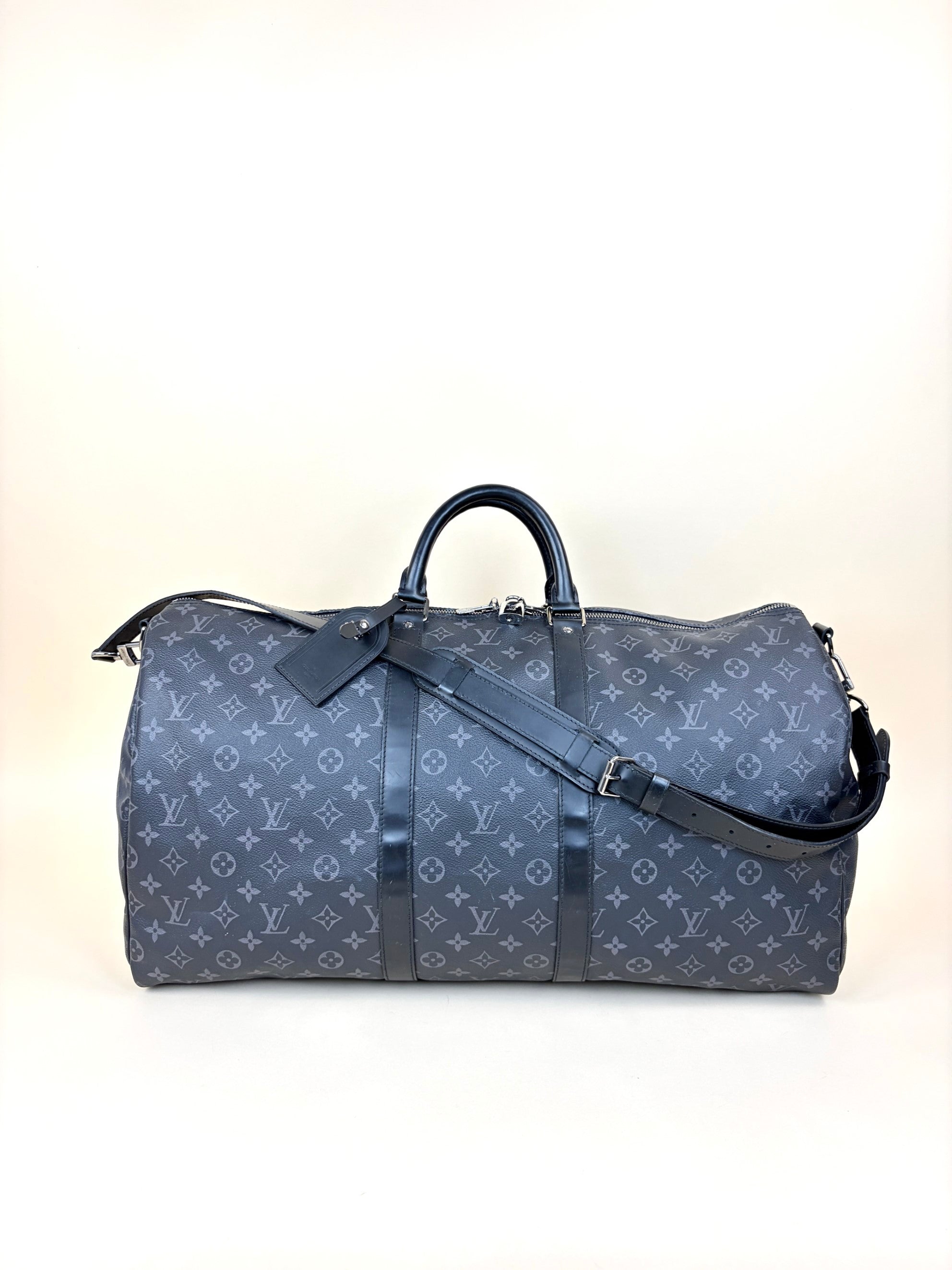 Louis Vuitton Monogram eclipse keepall bandoliered 55bag