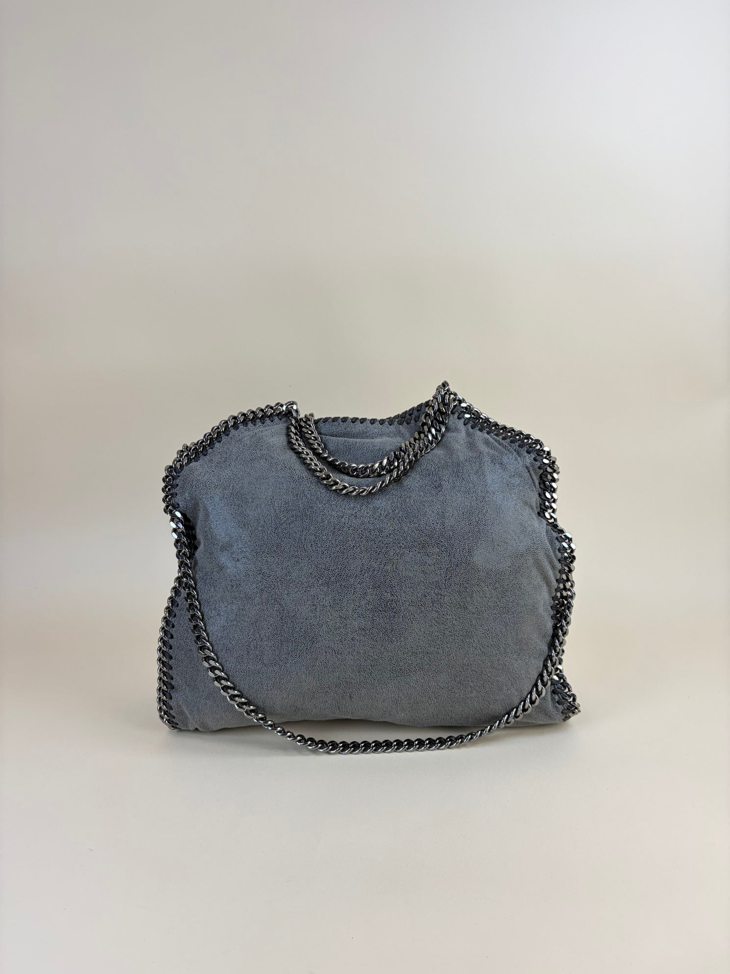 Stella Mccartney Grey Falabella Fold Over Large Tote Bag