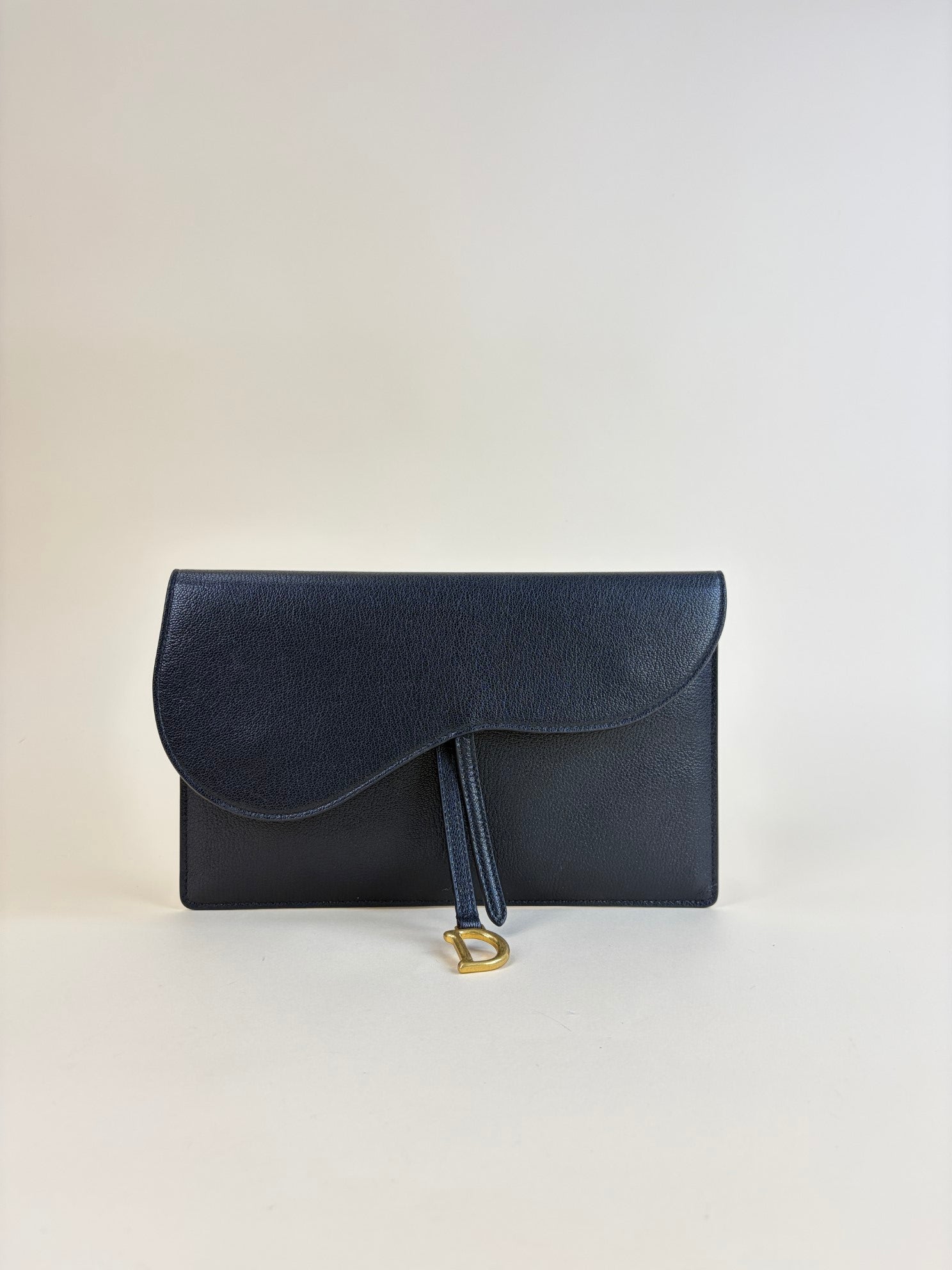 Christian Dior Black goat skin saddle pouch
