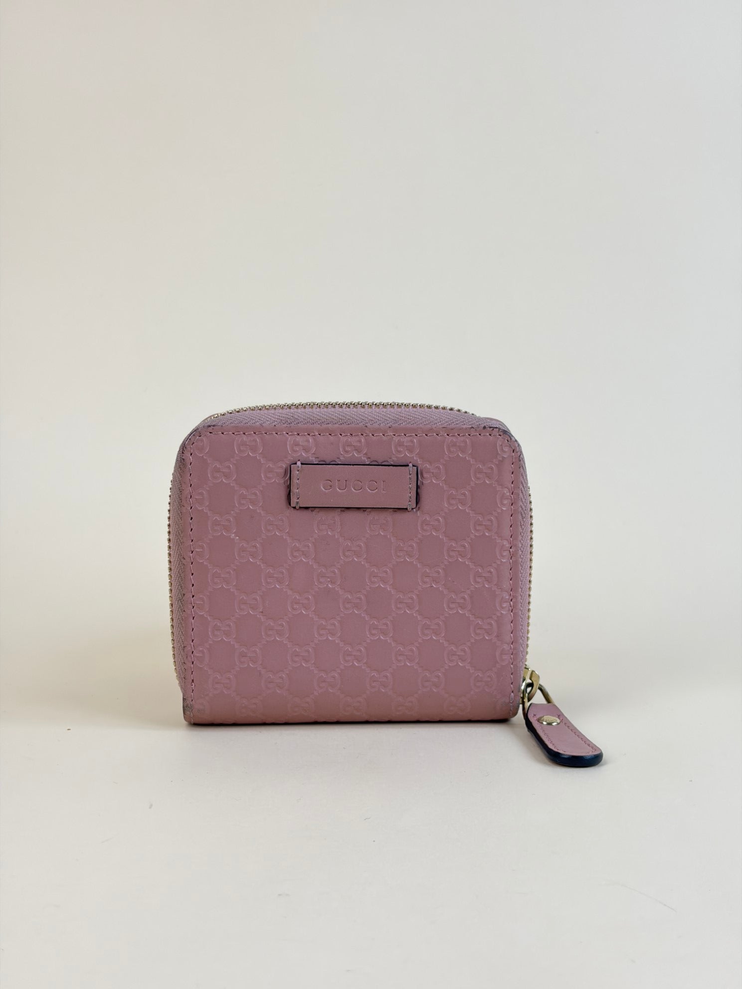 Gucci compact microgussicma pink small wallet