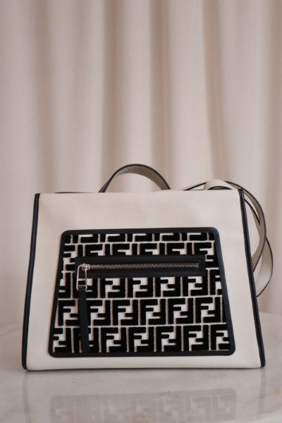 Fendi Bicolor Zucca Velvet Print Runway Bag
