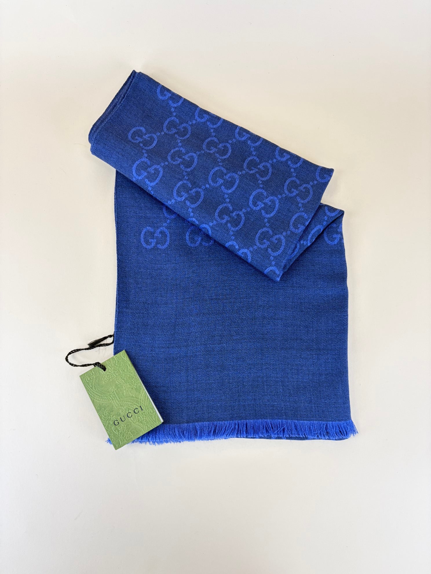 Gucci Blue GG Monogram Scarf