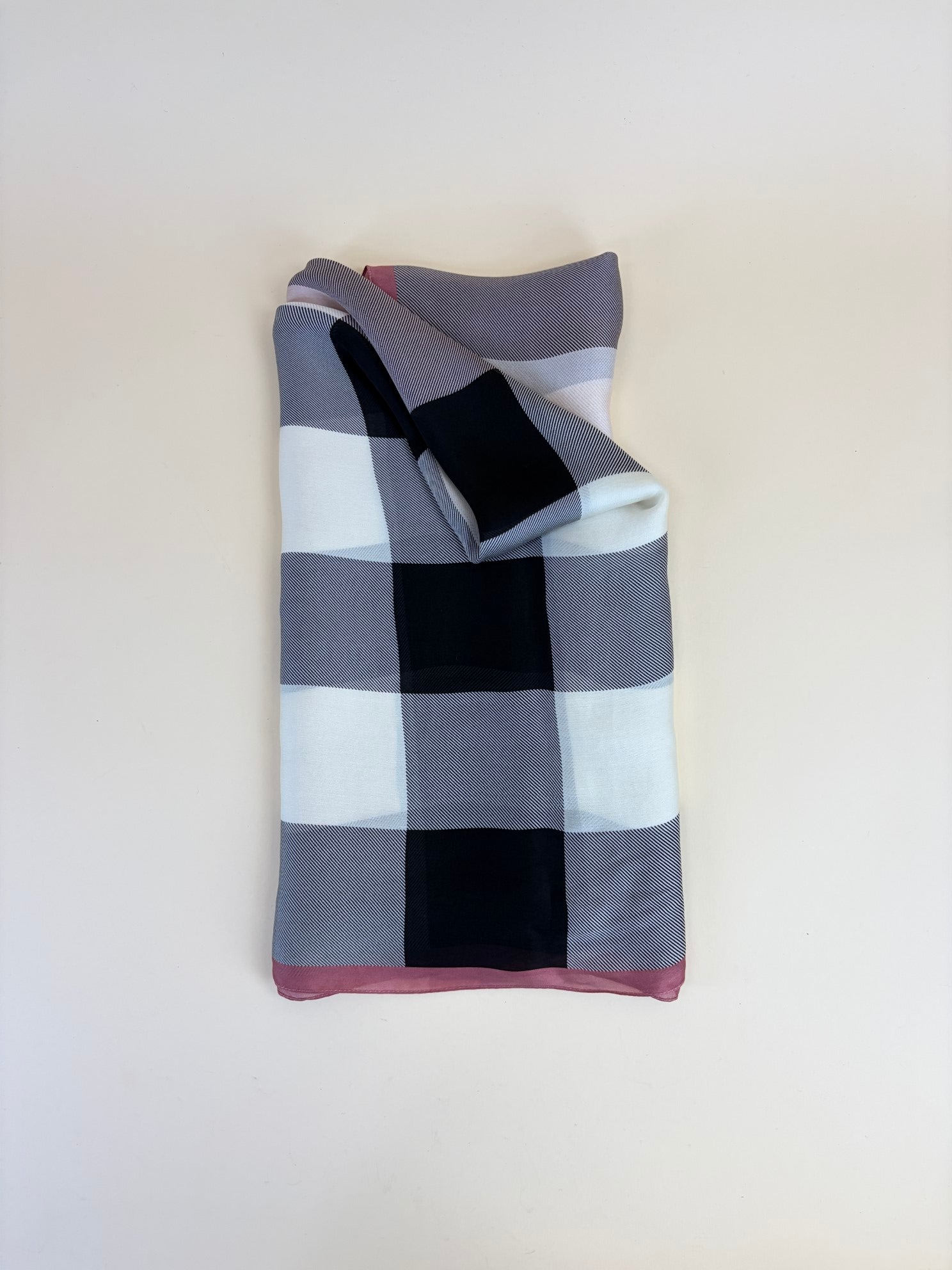 Burberry Pink Giant Check Silk Scarf