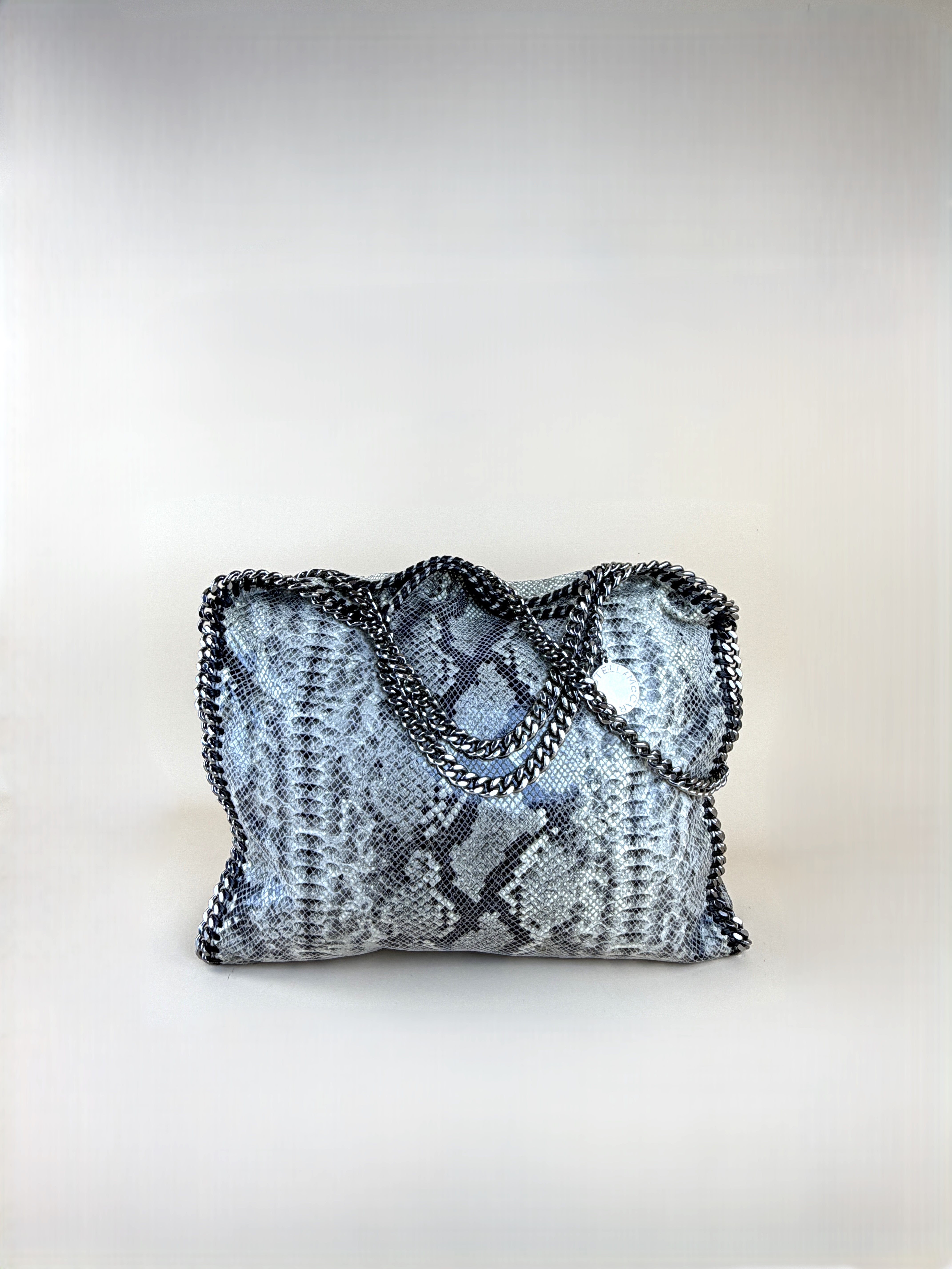 Stella Mccartney Bicolor Python Falabella Fold Over 3 Chains Bag