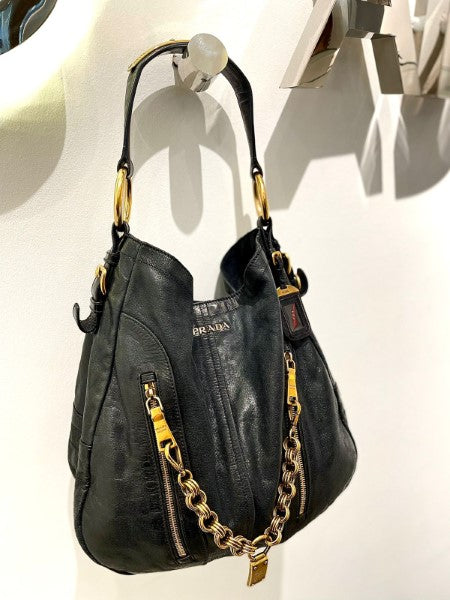 Prada Black Hobo Bag-handbag-Prada-The Closet Egypt
