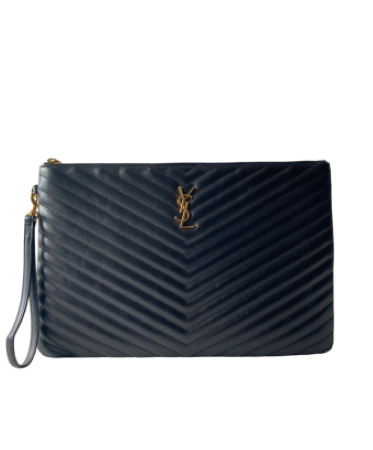 YSL Black Monogram Cassandre Classic Clutch-Clutch-YSL-The Closet Egypt