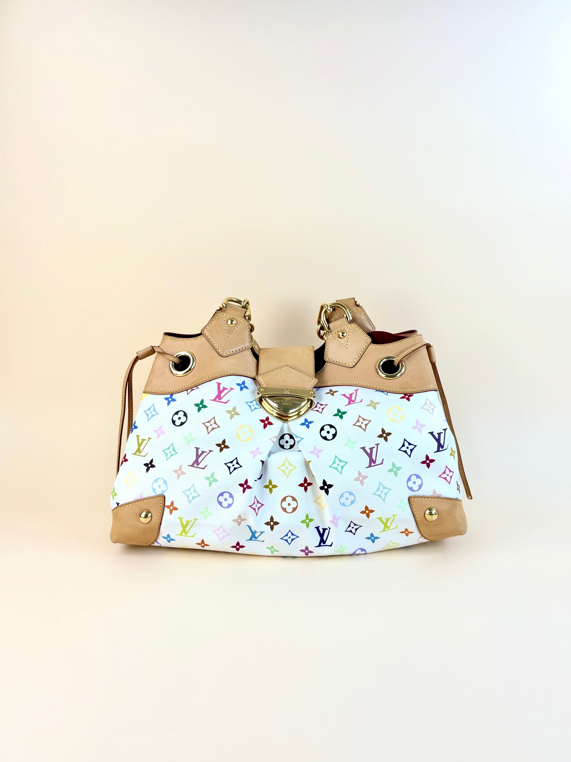 Louis Vuitton White Multicolor Monogram Ursula Shoulder Bag