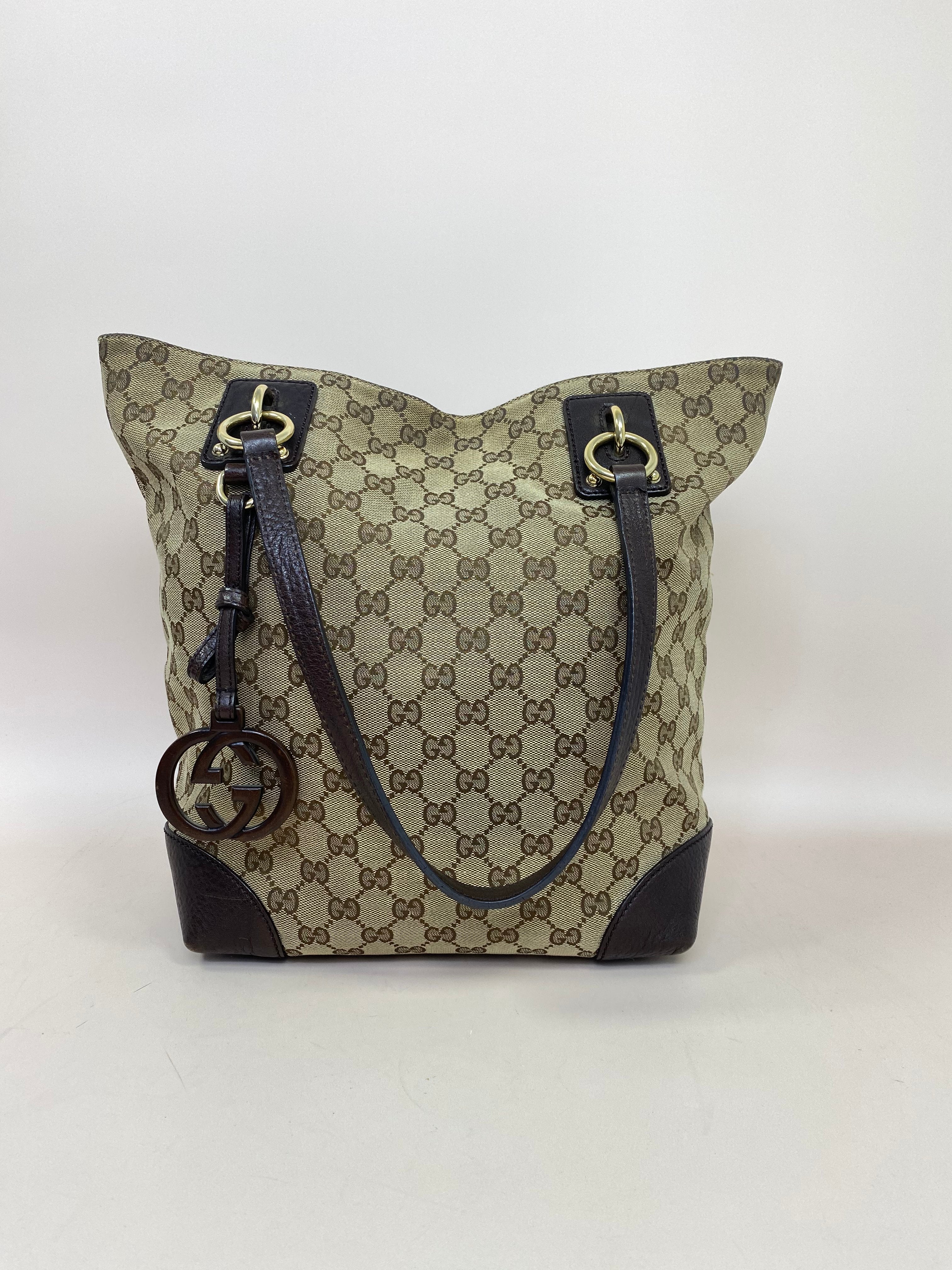 Gucci Brown GG Charm Tote Bag