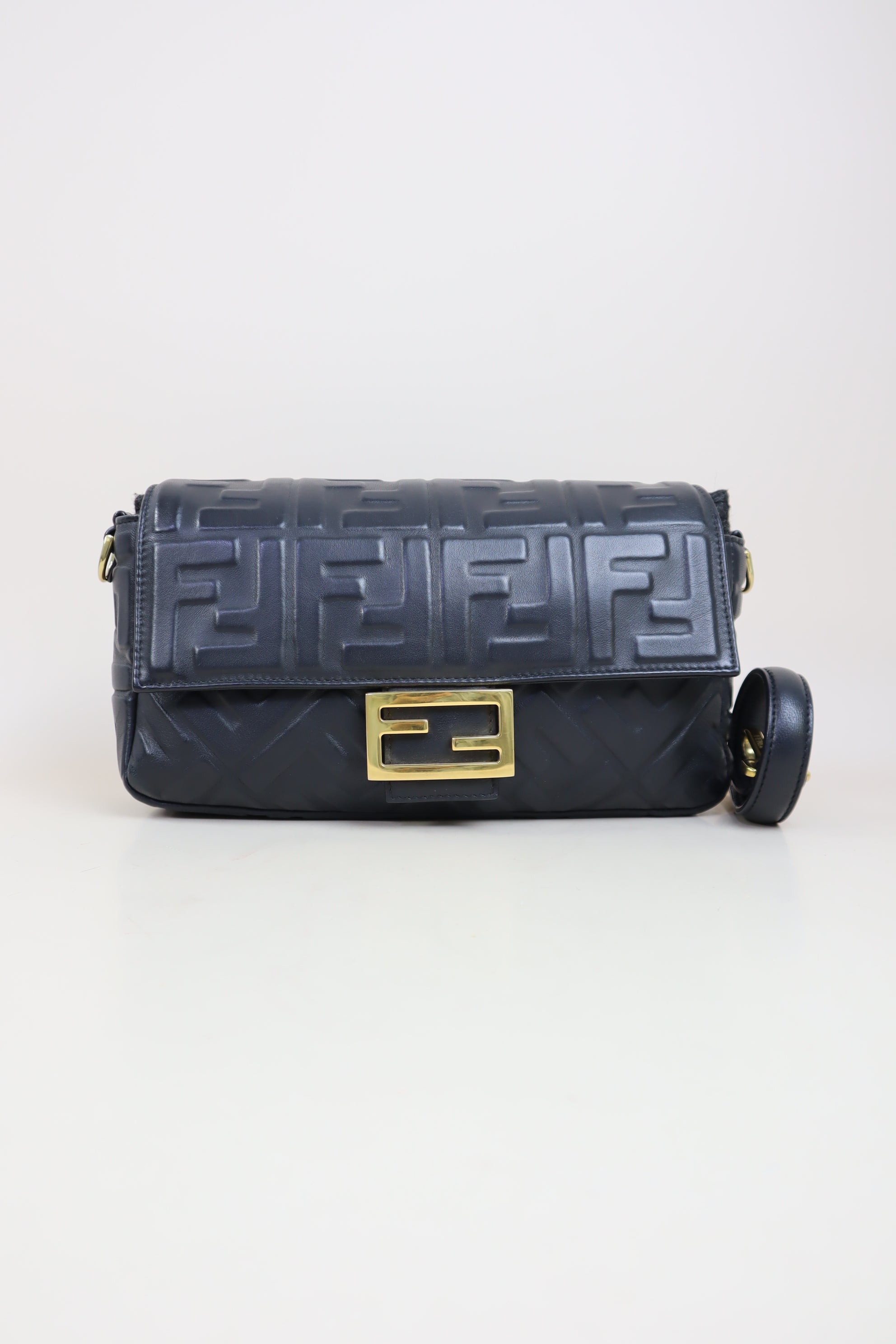 Fendi Black FF Baguette Shoulder Bag