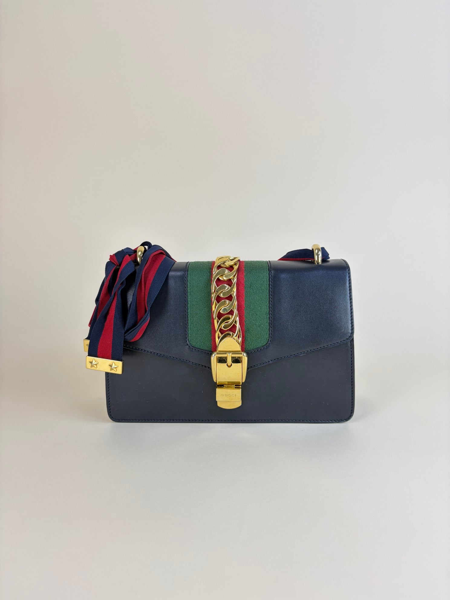 Gucci calfskin small Sylvie black shoulder bag