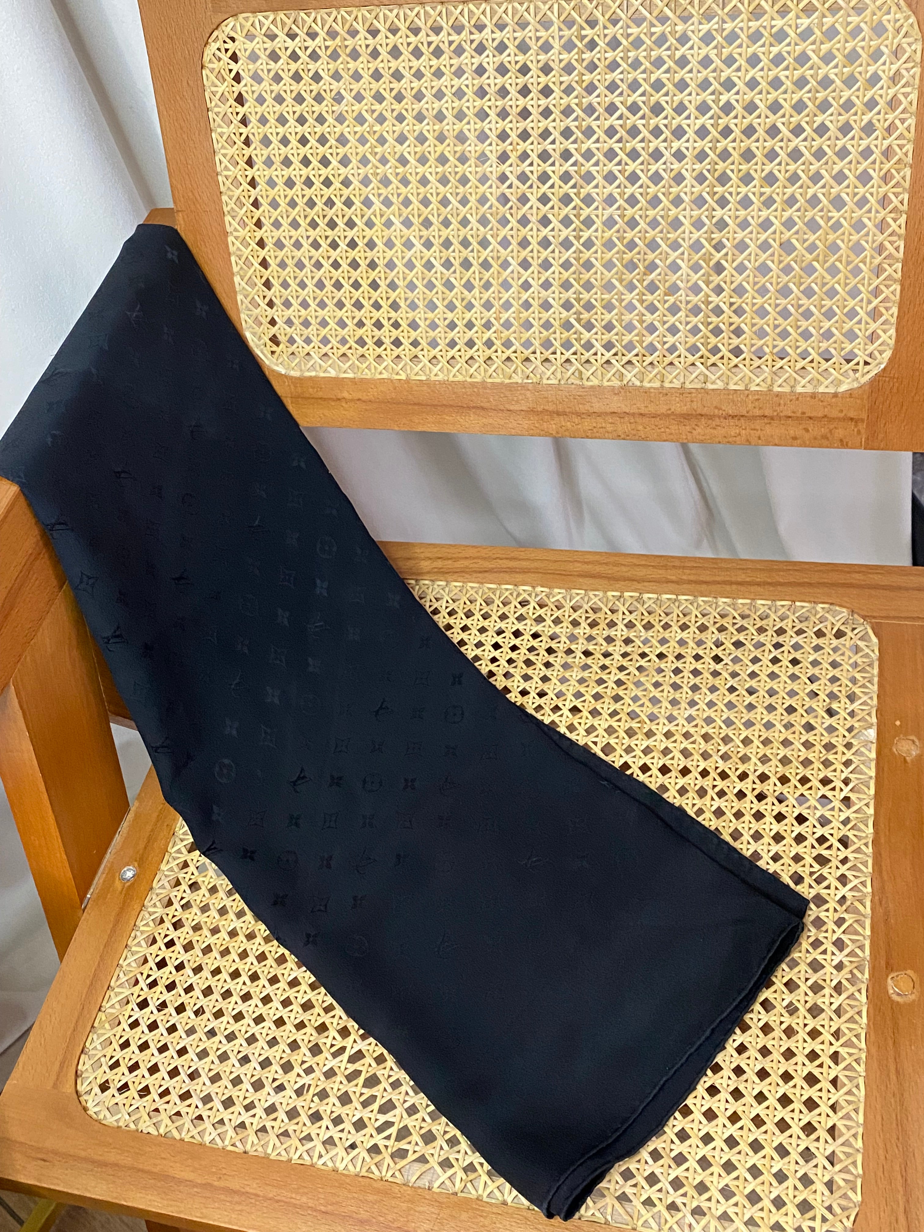 Louis Vuitton Black Monogram Scarf-Scarf-Louis Vuitton-The Closet Egypt