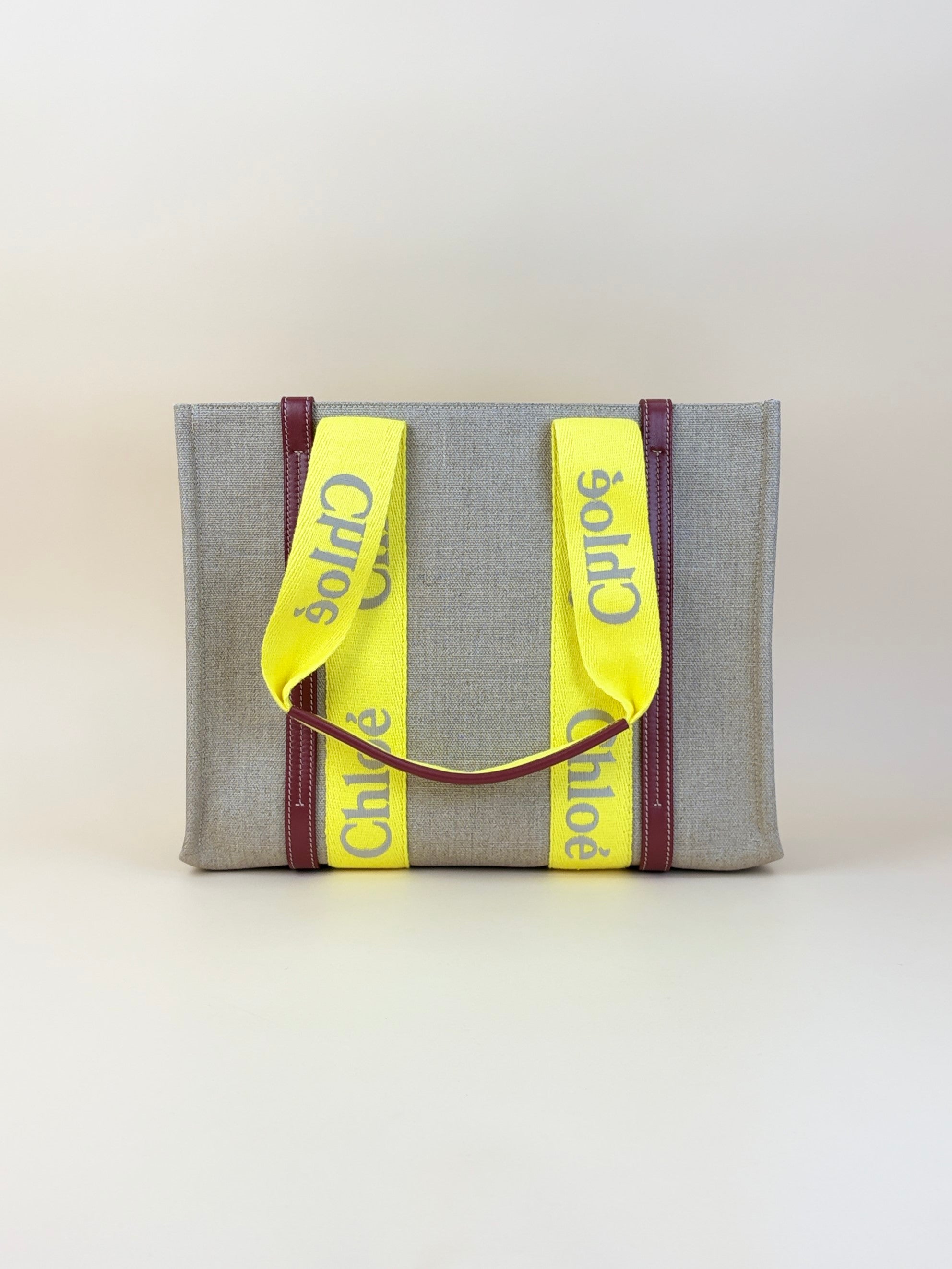 Chloe bergandy yellow Woody Tote Bag