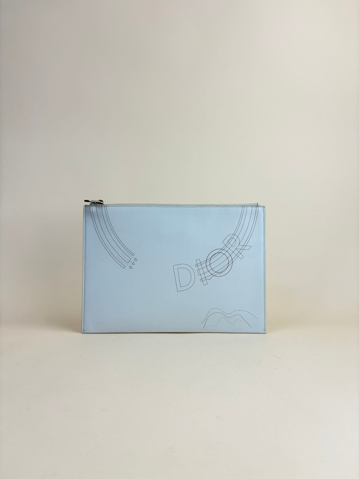 Dior off white leather clutch