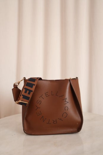 Stella Mccartney Brown Mini Logo Crossbody Bag-handbag-Stella Mccartney-The Closet Egypt