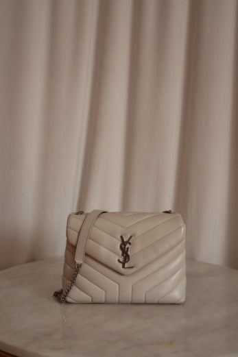 YSL Light Beige Loulou Chain Bag-handbag-YSL-The Closet Egypt