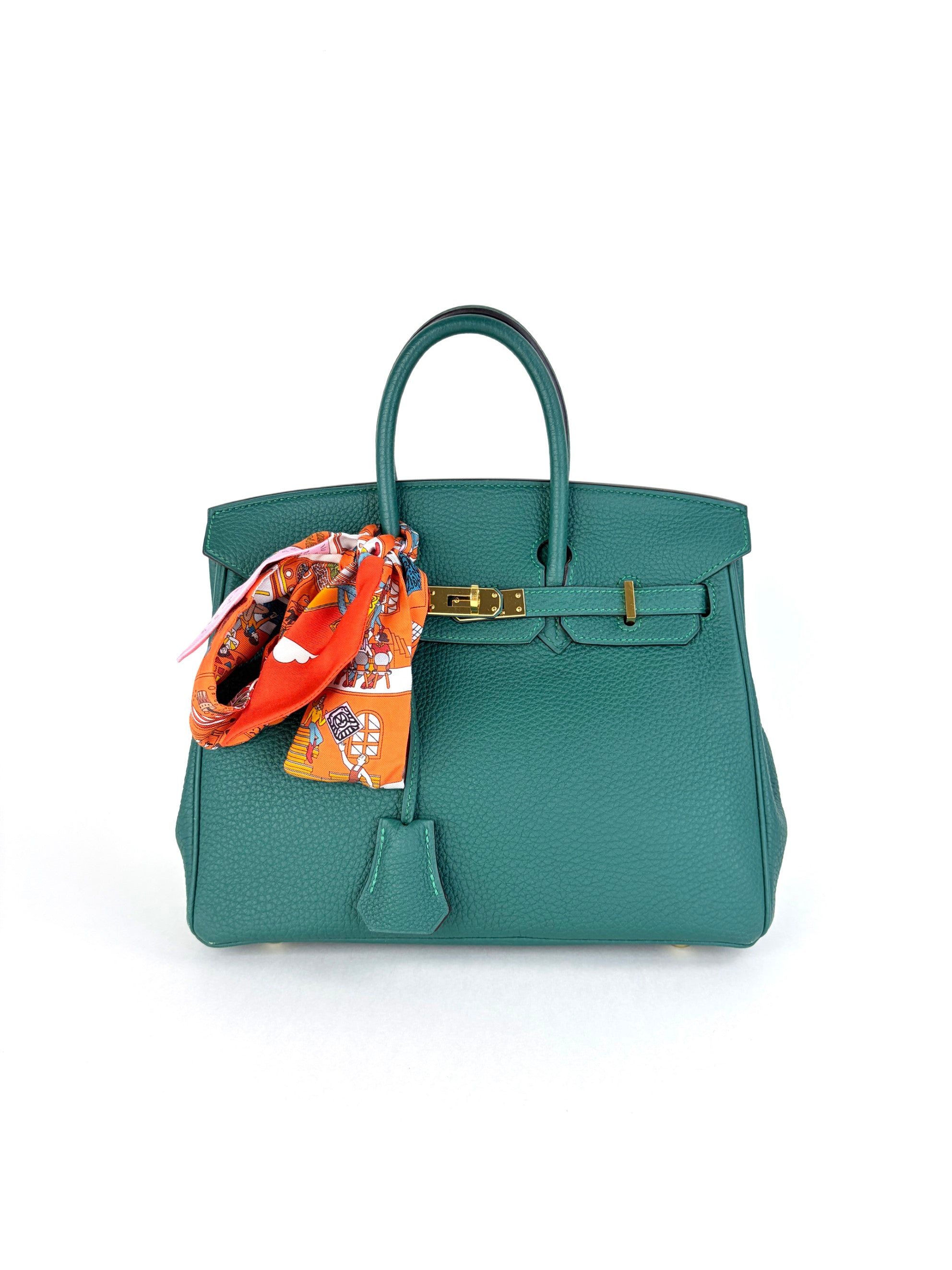 Hermes malachite Togo Birkin 25 tote bag