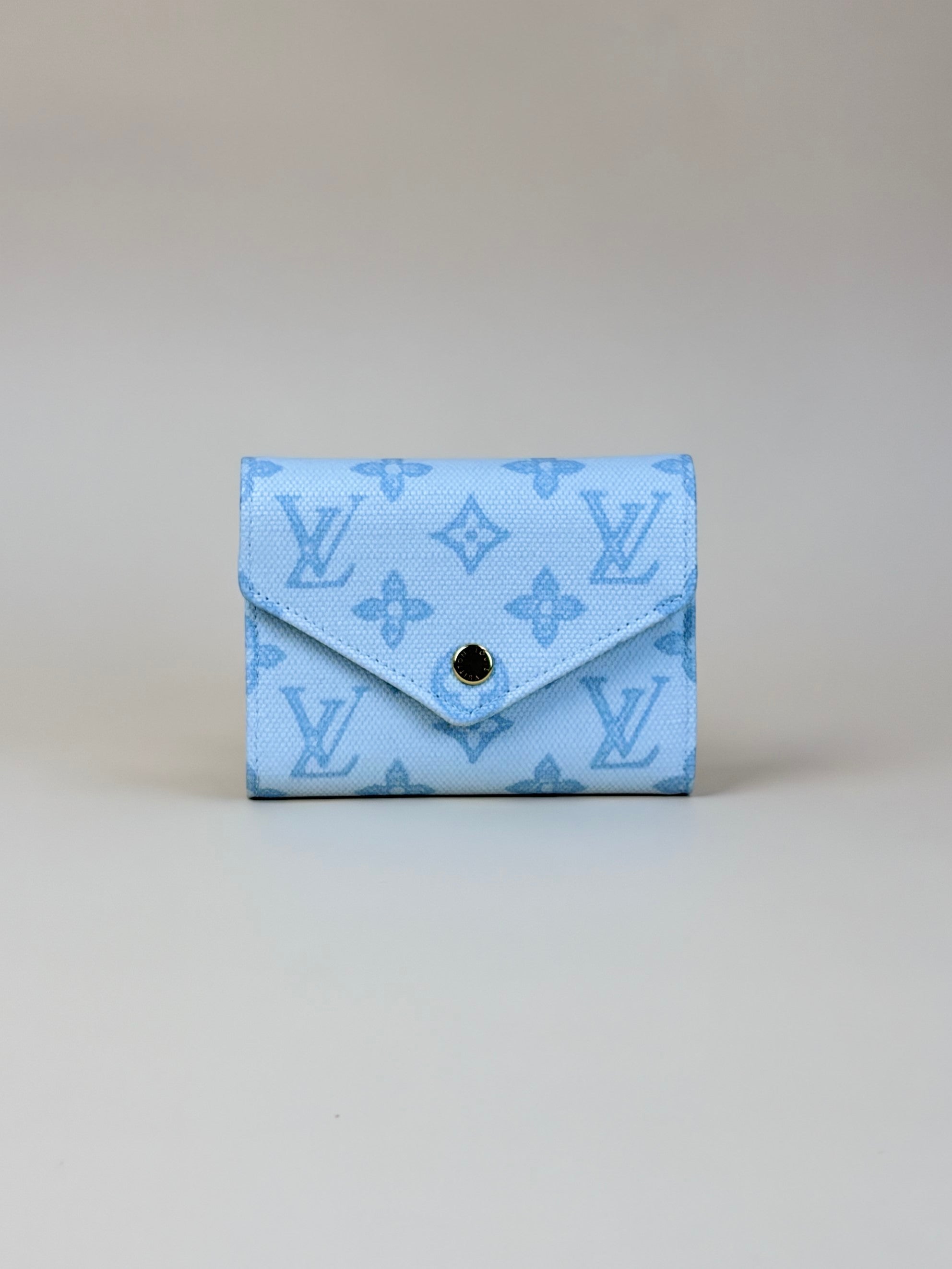 Louis Vuitton Blue Courrier Monogram Victorine Flap Wallet