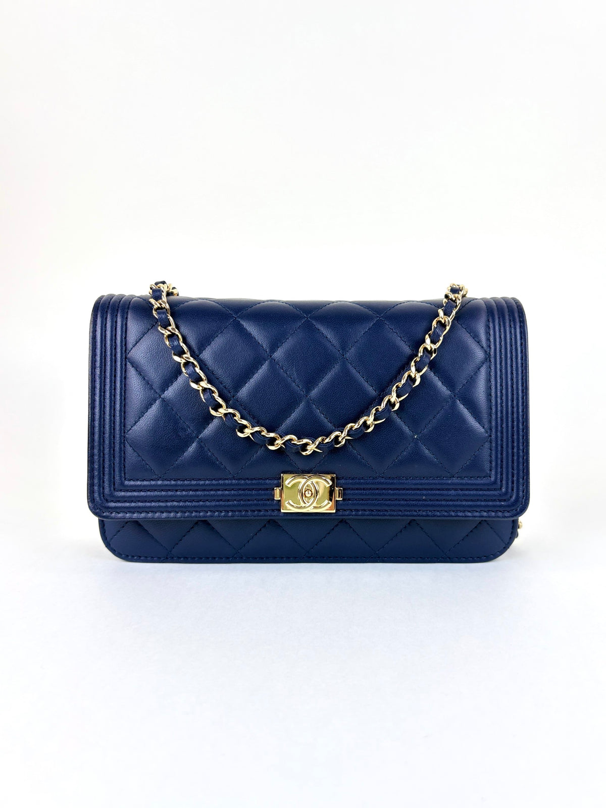 Chanel nave lambskin quillted boy