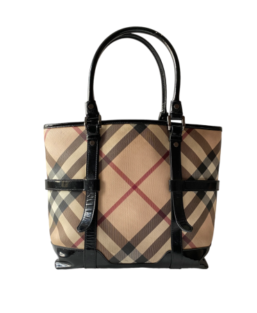Burberry Nova Check Black Top Handle Bag-handbag-Burberry-The Closet Egypt